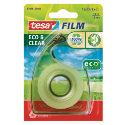 Tesafilm eco & clear ecoLogo, ft 19 mm x 33 m, blister de 1 dérouleur avec 1 rouleau