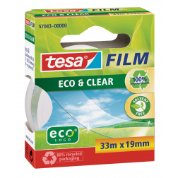 Tesafilm Eco&clear ecoLogo, ft 19 mm x 33 m
