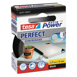 Tesa Extra Power Perfect, ft 19 mm x 2,75 m, noir