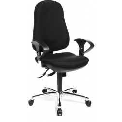 Topstar chaise de bureau Support SY, noir, base en chrome