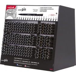 Uni Pin fineliner, pointe ronde, présentoir de 240 pièces, noir