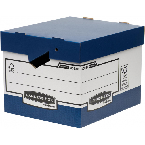 Bankers Box boîte à archives, format 33,3 x 29,2 x 40,4 cm, bleu
