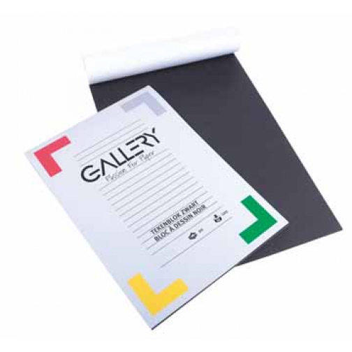 Gallery papier à dessin, noir, ft 24,5 x 34,5 cm, 120 g m², 20 feuilles