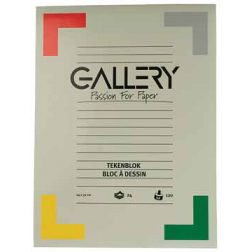 Gallery bloc de dessin 120 g/m², papier sans bois, 24 feuilles, ft 24 x 32 cm