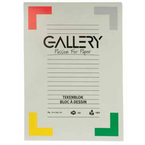 Gallery bloc de dessin 190 g/m², papier extra sans bois, 20 feuilles, ft 21 x 29,7 cm (A4)