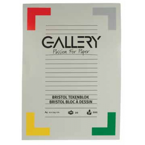 Gallery bloc de dessin 200 g/m², Bristol, 20 feuilles, ft 21 x 29,7 cm (A4)