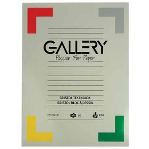 Gallery bloc de dessin 200 g/m², Bristol, 20 feuilles, ft 27 x 36 cm