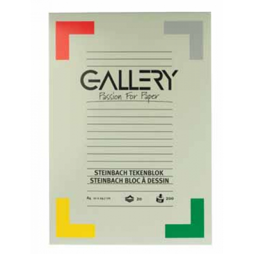 Gallery bloc de dessin 200 g/m², Steinbach grainé, 20 feuilles, ft 21 x 29,7 cm (A4)