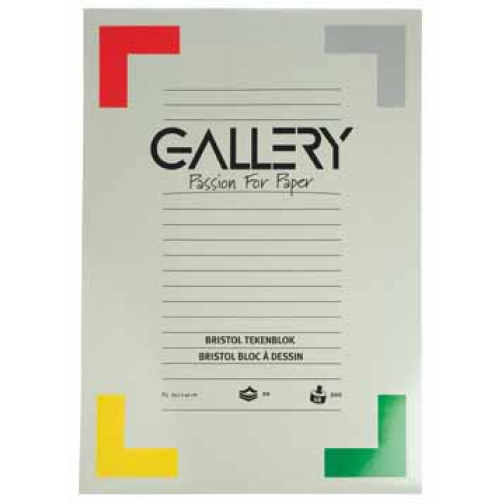 Gallery bloc de dessin 200 g/m², Bristol, 20 feuilles, ft 29,7 x 42 cm (A3)