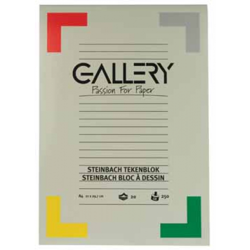 Gallery bloc de dessin 250 g/m², Steinbach grainé, 20 feuilles, ft 21 x 29,7 cm (A4)