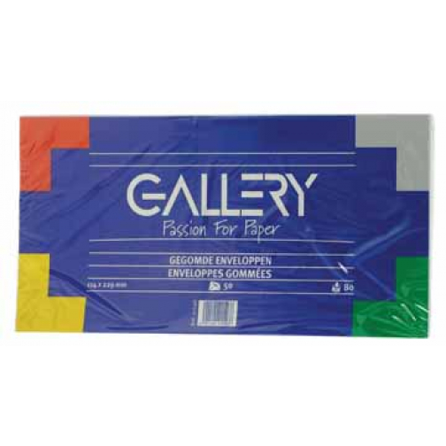 Gallery enveloppes ft 114 x 229 mm, gommées, paquet de 50 pièces