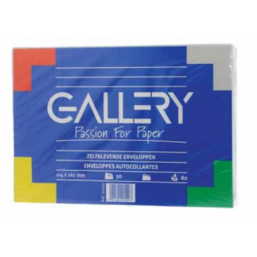 Gallery enveloppes avec bande adhésive, paquet de 50 pièces