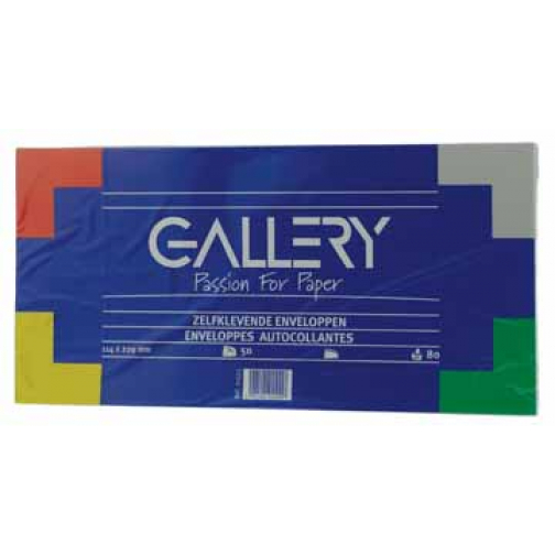 Gallery enveloppes ft 114 x 229 mm sans fenêtre, avec bande adhésive, paquet de 50 pièces