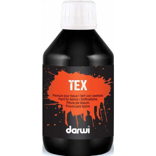 Darwi peinture textile Tex, 250 ml, noir