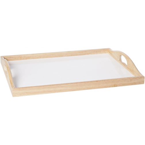 Cosy plateau en fibre de bambou, ft 38 x 28 x 5 cm, blanc