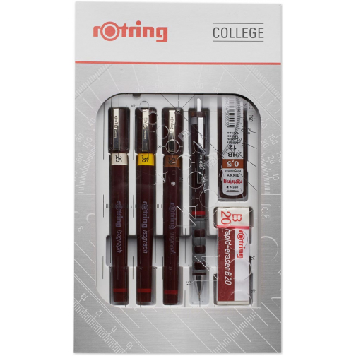 Rotring college set de 9 Isograph 0,25 mm/ 0,35 mm/ 0,5 mm