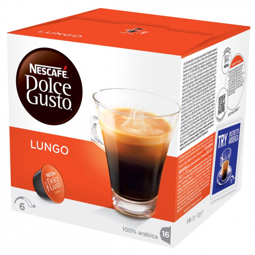Nescafé Dolce Gusto dosettes de café, lungo, paquet de 16 dosettes
