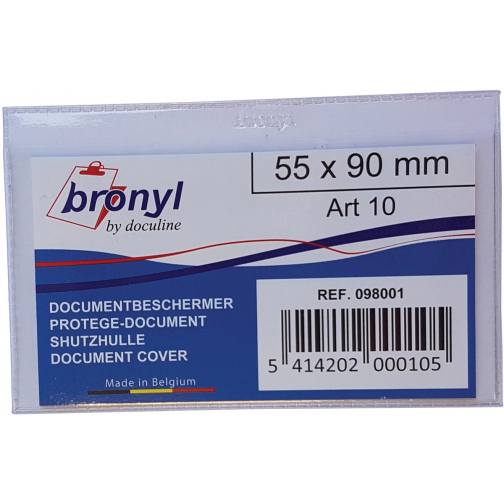 Bronyl étui en U en PVC transparente de 140 microns, ft carte de crédit