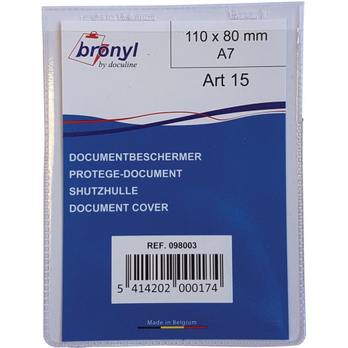 Bronyl étui en U en PVC transparente de 180 microns, ft A7