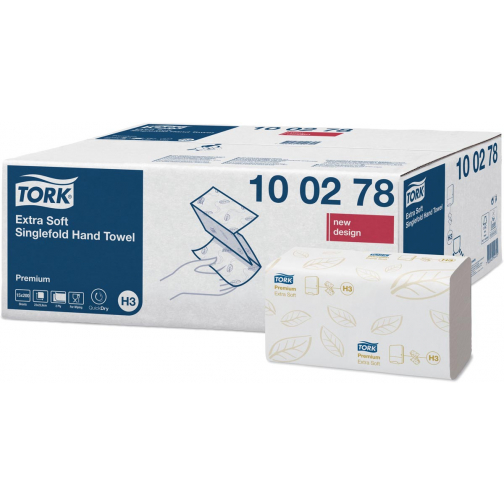 Tork Premium essuie-mains extra soft, 2 pli, ZZ-fold, système H3, blanc, 200 sheet, paquet de 15 pièces