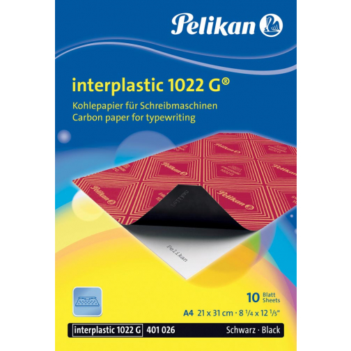 Pelikan papier carbone Interplastic 1022G, pochette de 10 feuilles