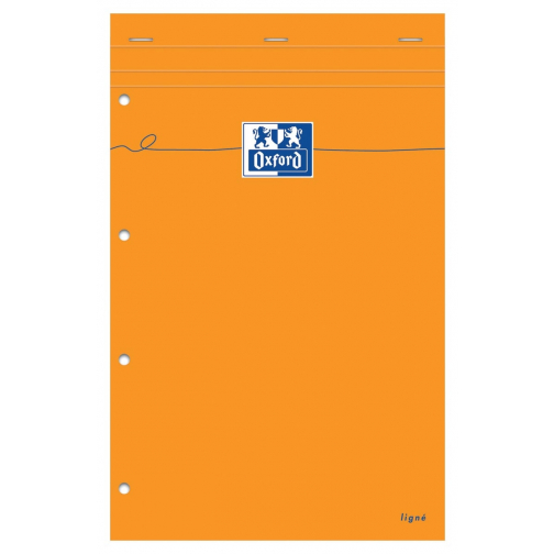 Oxford Orange Pads bloc-notes, ft A4+, ligné, 160 feuilles, perforation 4 trous