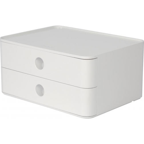 Han bloc à tiroirs Allison, smart-box avec 2 tiroirs, blanc glacé