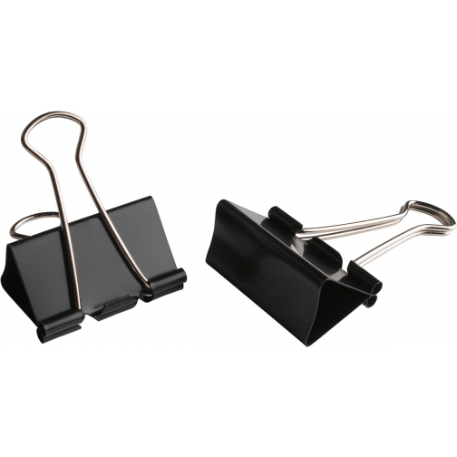 LPC clip foldback, 41 mm, noir, boîte de 12 pièces