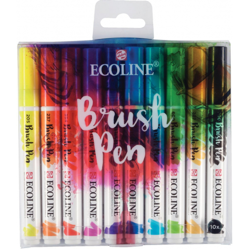 Talens Ecoline Brush pen, étui de 10 pièces en couleurs assorties