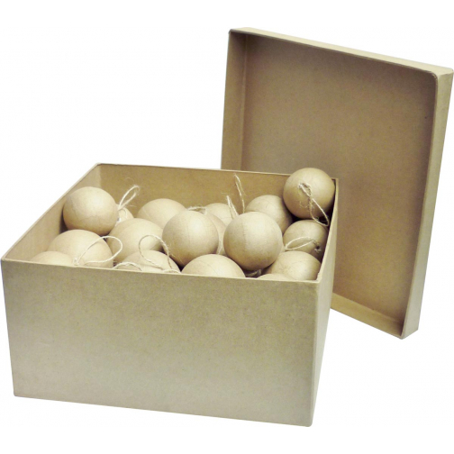 Graine Créative boule de Noël en carton, boîte de 40 pièces assorties
