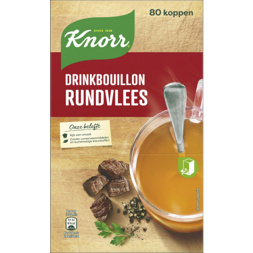 Knorr bouillon à boire boeuf, 175 ml, boîte de 80 pièces