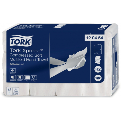 Tork Xpress® essuie-mains comprimés doux, multifold M, Advanced, 2 plis, système H2, 12 x 200 feuilles