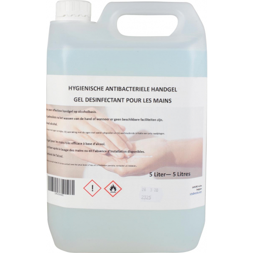 Gel mains hygiénique antibactérien, recharge de 5 litres