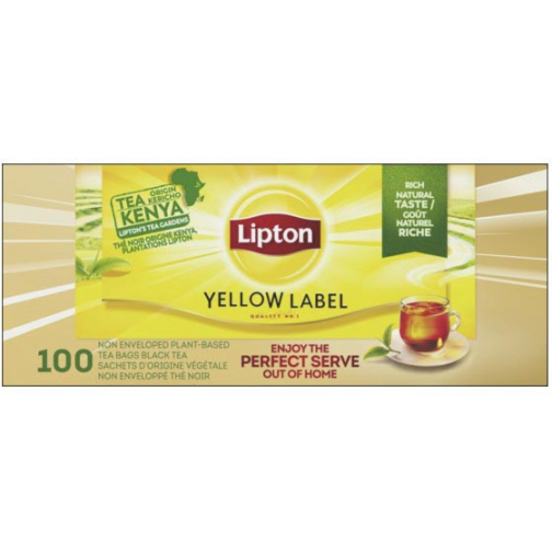 Lipton thé Feel Good Selection, Yellow Label, sans enveloppe, boîte de 100 pièces