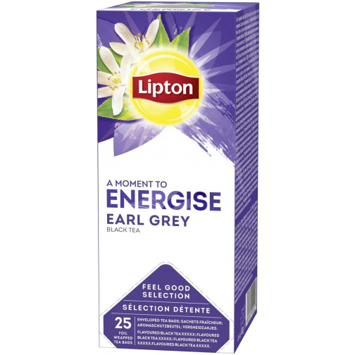 Lipton thé Feel Good Selection, Earl grey, boîte de 25 sachets