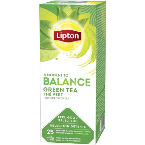 Lipton thé Feel Good Selection, thé vert, boîte de 25 sachets