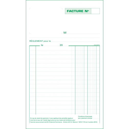Exacompta manifold factures, ft 22 x 13,5 cm, autocopiant, dupli
