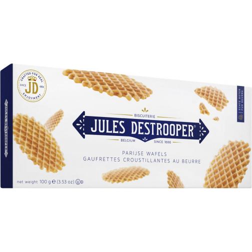 Jules Destrooper gaufrettes croustillantes au beurre, boîte de 100 g