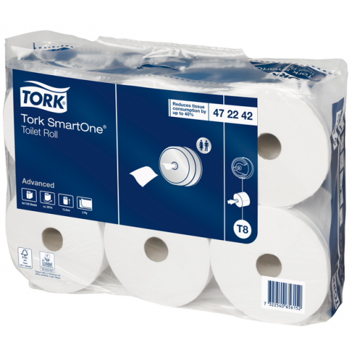 Toiletpapier Tork SmartOneÃÂ® T8 advanced 2 laags 1150 vel wit 472242
