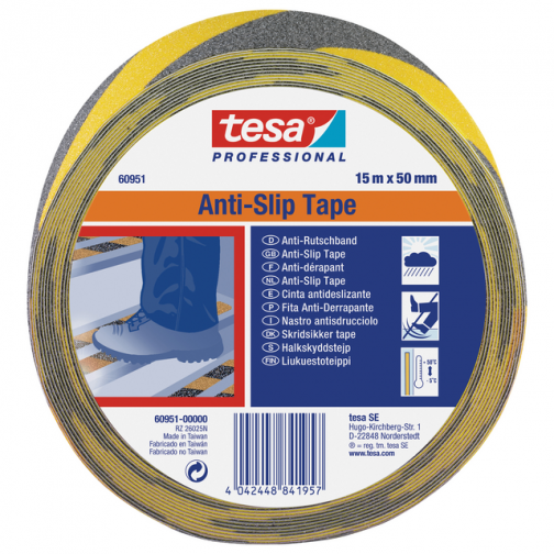 Antisliptape Tesa 60951 15mm x50m zwart/geel