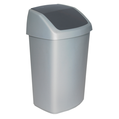 Afvalbak Curver Swing 50 liter zilver