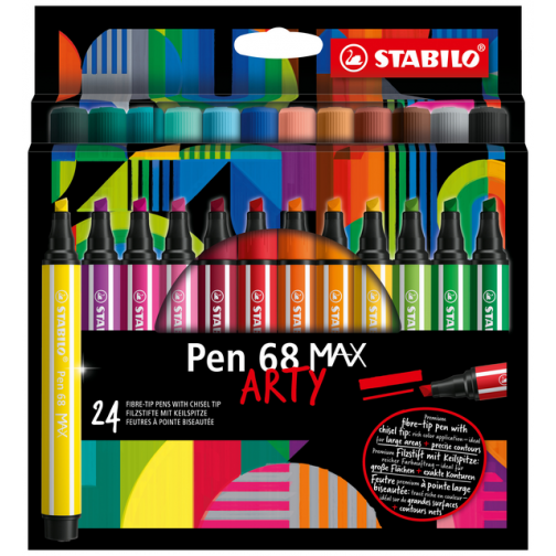 Viltstift STABILO Pen 68 Max Arty etui ÃÂ  24 kleuren