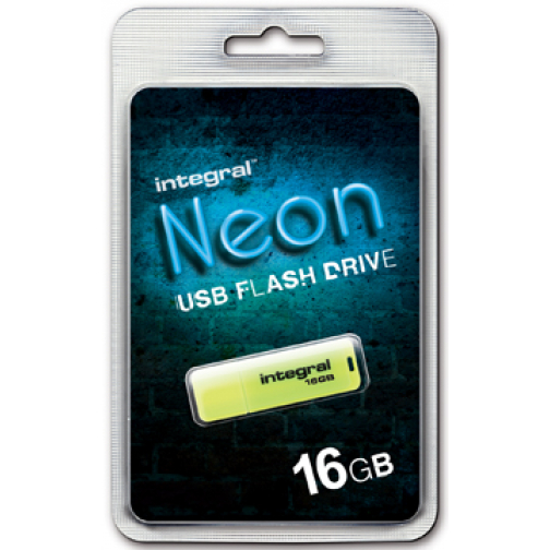 Integral Neon clé USB 2.0, 16 Go, jaune