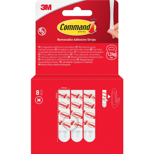 Command languettes, medium, blanc, blister de 8 pièces