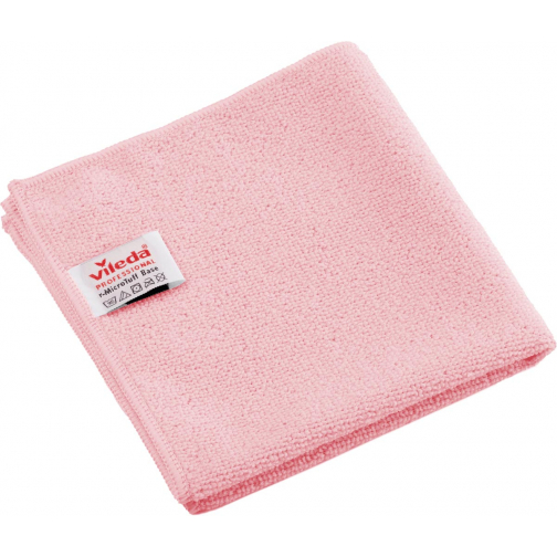 Vileda Professional r-MicroTuff Base chiffon en microfibre, paquet de 5 pièces, rouge