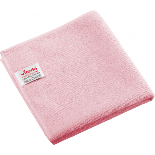 Vileda Professional r-MicroTuff Swift Max chiffon en microfibre, paquet de 5 pièces, rouge