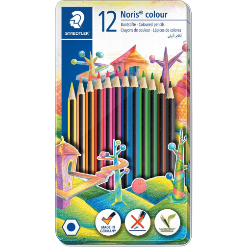 Staedler crayons de couleur Noris Colour, boîte en métal de 12 pièces