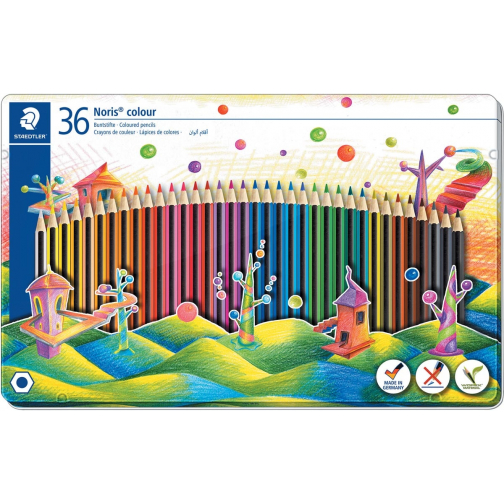 Staedler crayons de couleur Noris Colour, boîte en métal de 36 pièces