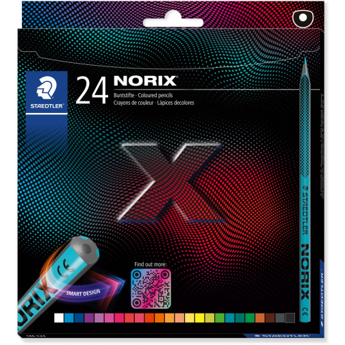 Staedtler Norix crayon de couleur, étui de 24 pièces, en couleurs assorties