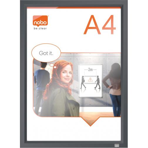 Nobo Impression Pro porte-affiche, ft A4, avec cadre gris